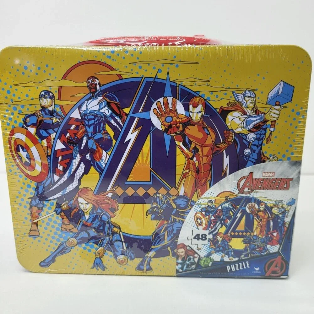 New Marvel Avengers Collector's‎ Tin Lunch Box Puzzle 48 Piece Kids Gift Toy